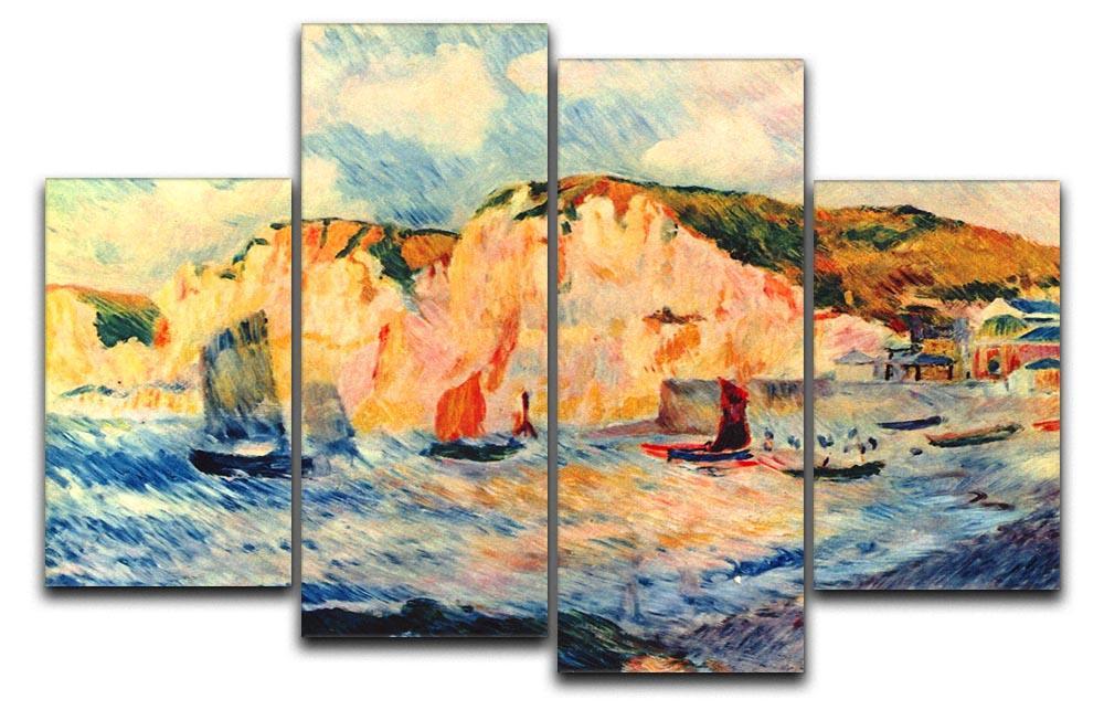 Sea and cliffs by Renoir 4 Split Panel Canvas  - Canvas Art Rocks - 1