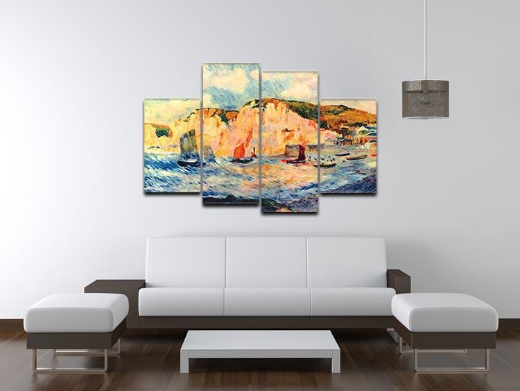Sea and cliffs by Renoir 4 Split Panel Canvas - Canvas Art Rocks - 3