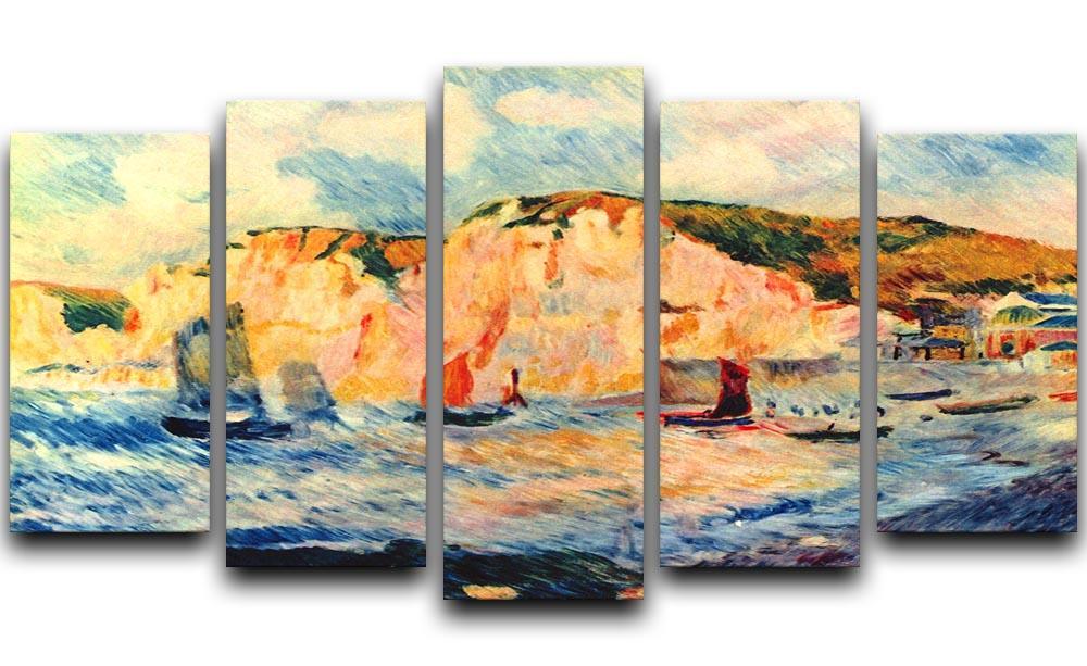 Sea and cliffs by Renoir 5 Split Panel Canvas  - Canvas Art Rocks - 1
