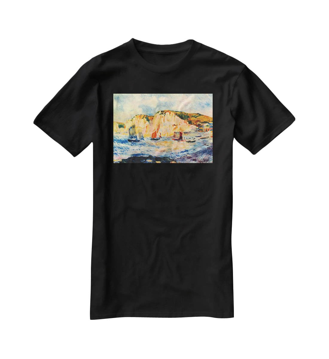 Sea and cliffs by Renoir T-Shirt - Canvas Art Rocks - 1