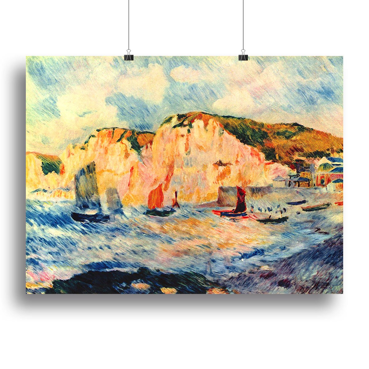 Sea and cliffs by Renoir Canvas Print or Poster