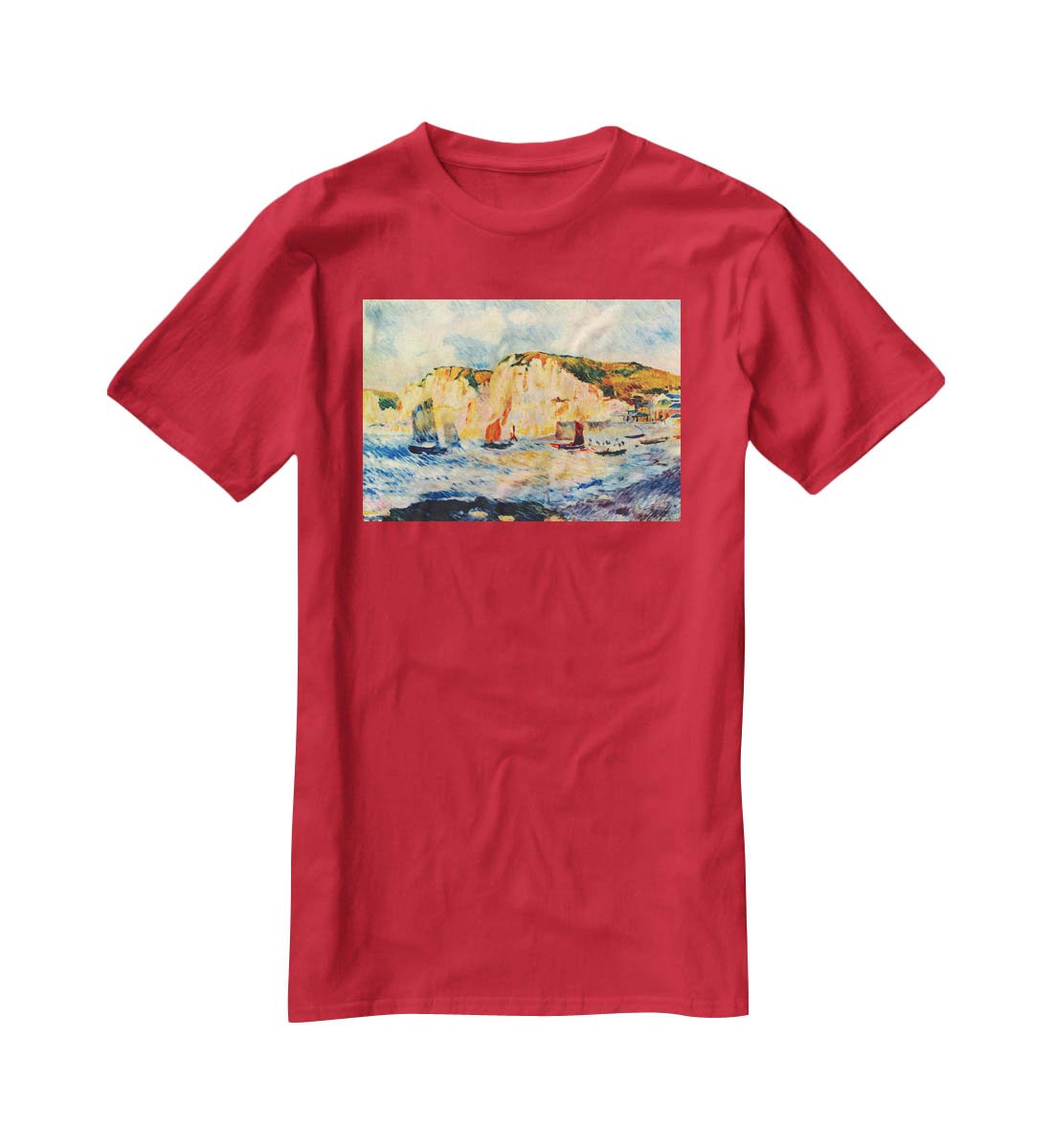 Sea and cliffs by Renoir T-Shirt - Canvas Art Rocks - 4