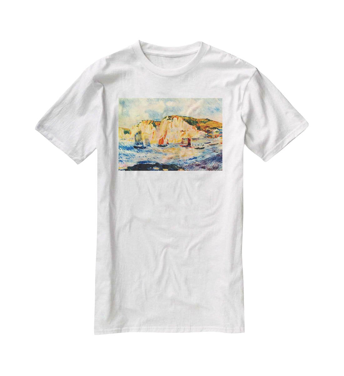 Sea and cliffs by Renoir T-Shirt - Canvas Art Rocks - 5