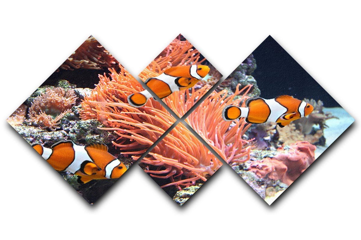 Sea anemone 4 Square Multi Panel Canvas  - Canvas Art Rocks - 1