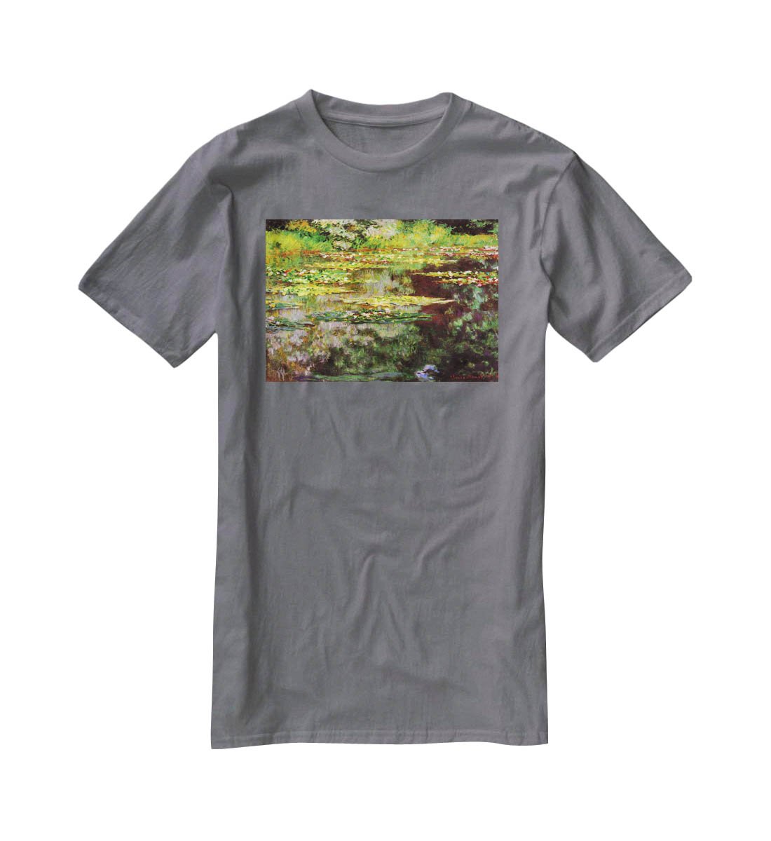 Sea rose pond by Monet T-Shirt - Canvas Art Rocks - 3