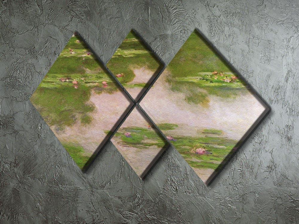 Sea roses 2 by Monet 4 Square Multi Panel Canvas - Canvas Art Rocks - 2