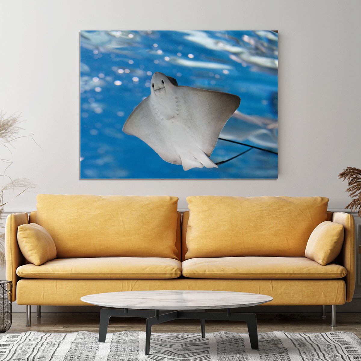 Sea stingray and marine life Canvas Print or Poster