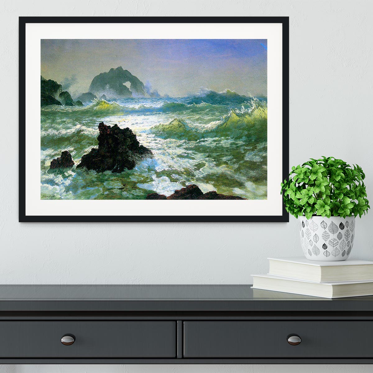 Seal Rock 2 by Bierstadt Framed Print - Canvas Art Rocks - 1