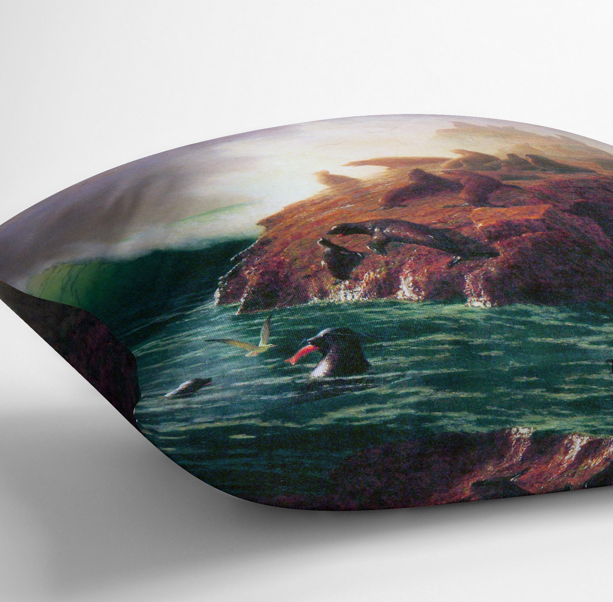 Seal Rock California by Bierstadt Cushion - Canvas Art Rocks - 3