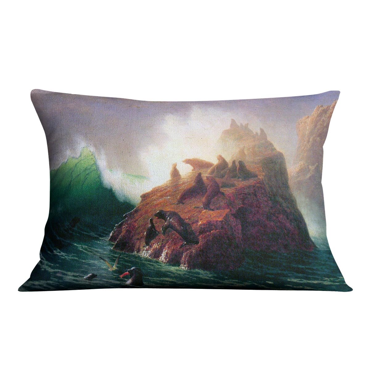 Seal Rock California by Bierstadt Cushion - Canvas Art Rocks - 4