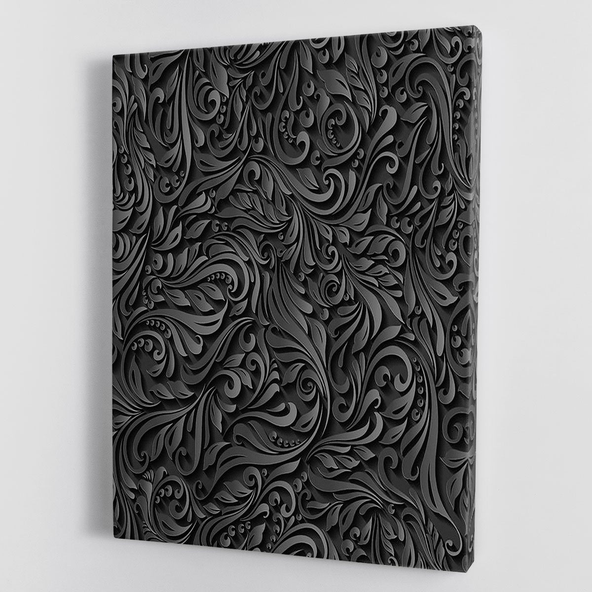 Seamless abstract black floral Canvas Print or Poster