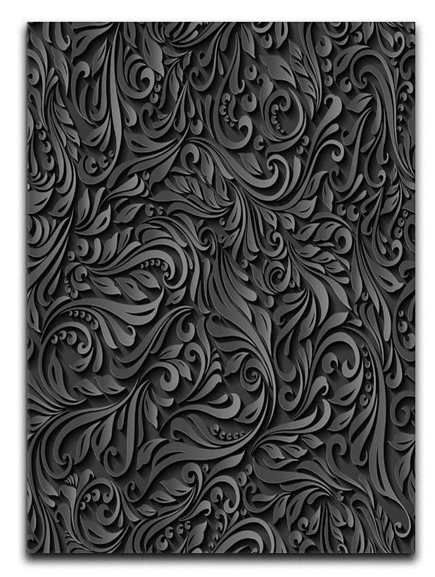 Seamless abstract black floral Canvas Print or Poster  - Canvas Art Rocks - 1