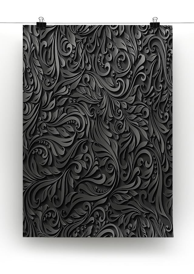 Seamless abstract black floral Canvas Print or Poster - Canvas Art Rocks - 2