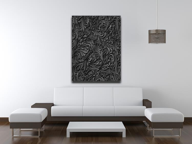 Seamless abstract black floral Canvas Print or Poster - Canvas Art Rocks - 4