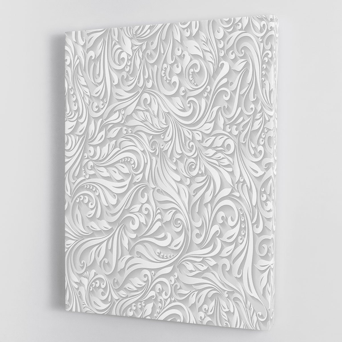 Seamless abstract white floral Canvas Print or Poster