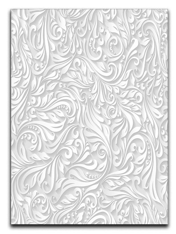 Seamless abstract white floral Canvas Print or Poster  - Canvas Art Rocks - 1