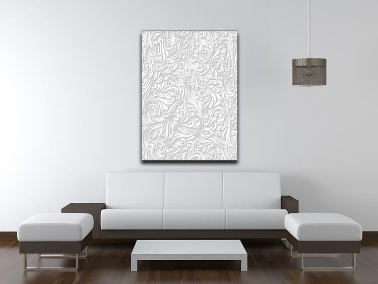 Seamless abstract white floral Canvas Print or Poster - Canvas Art Rocks - 4