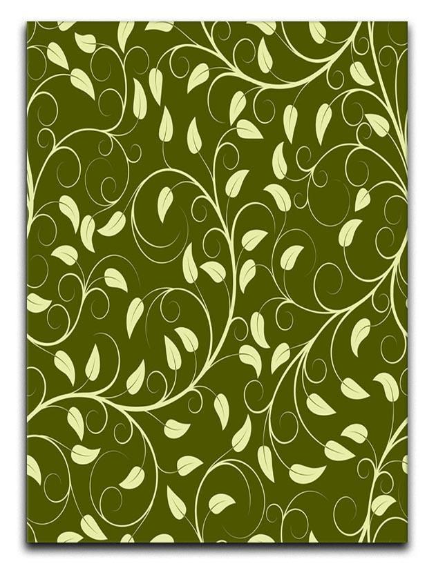Seamless pattern from green plants Canvas Print or Poster  - Canvas Art Rocks - 1