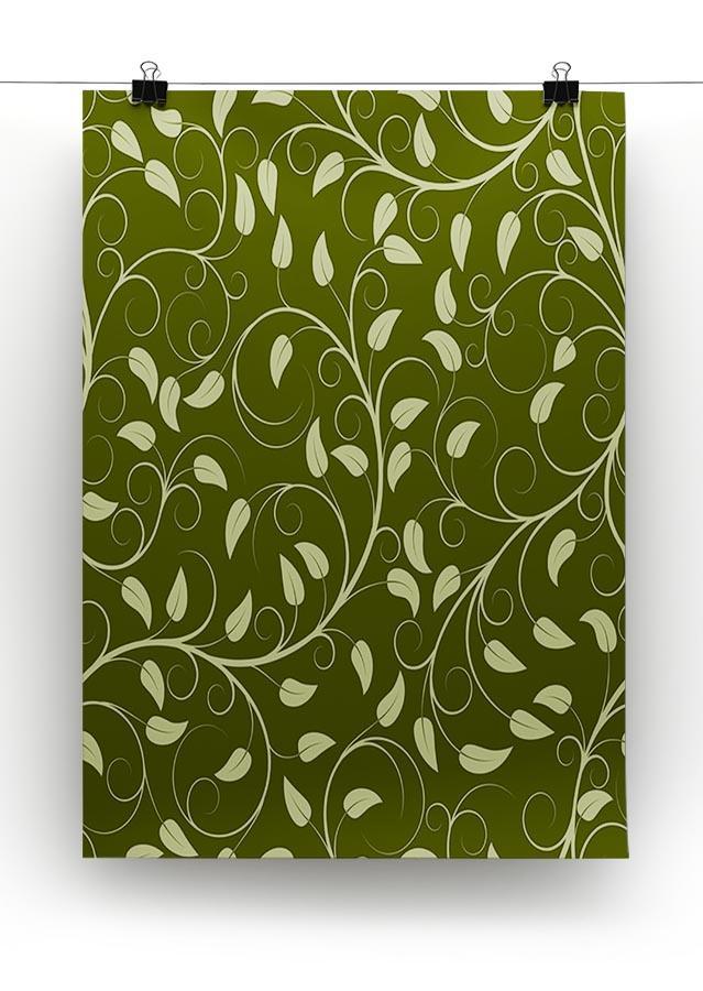 Seamless pattern from green plants Canvas Print or Poster - Canvas Art Rocks - 2
