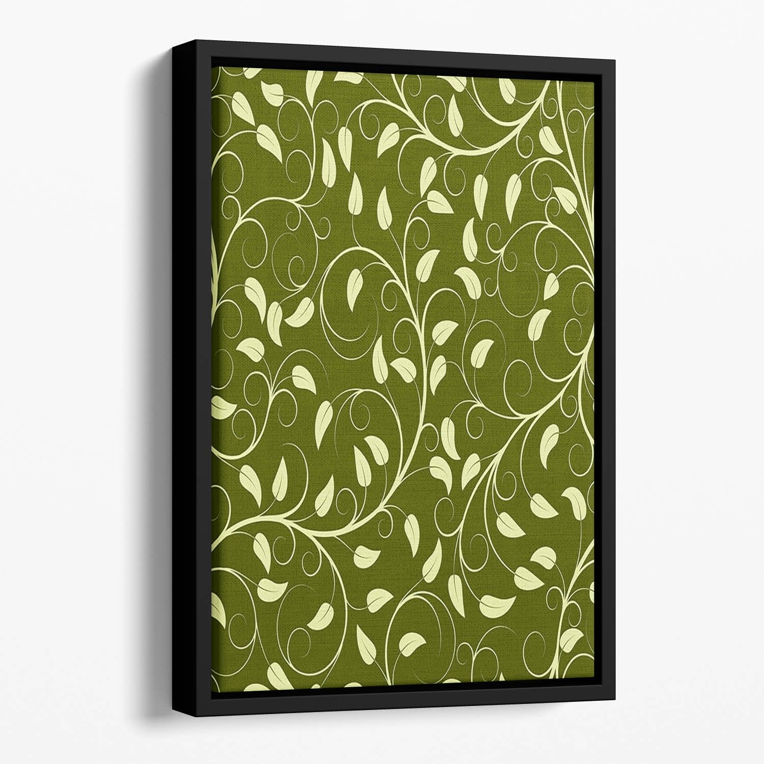 Seamless pattern from green plants Floating Framed Canvas