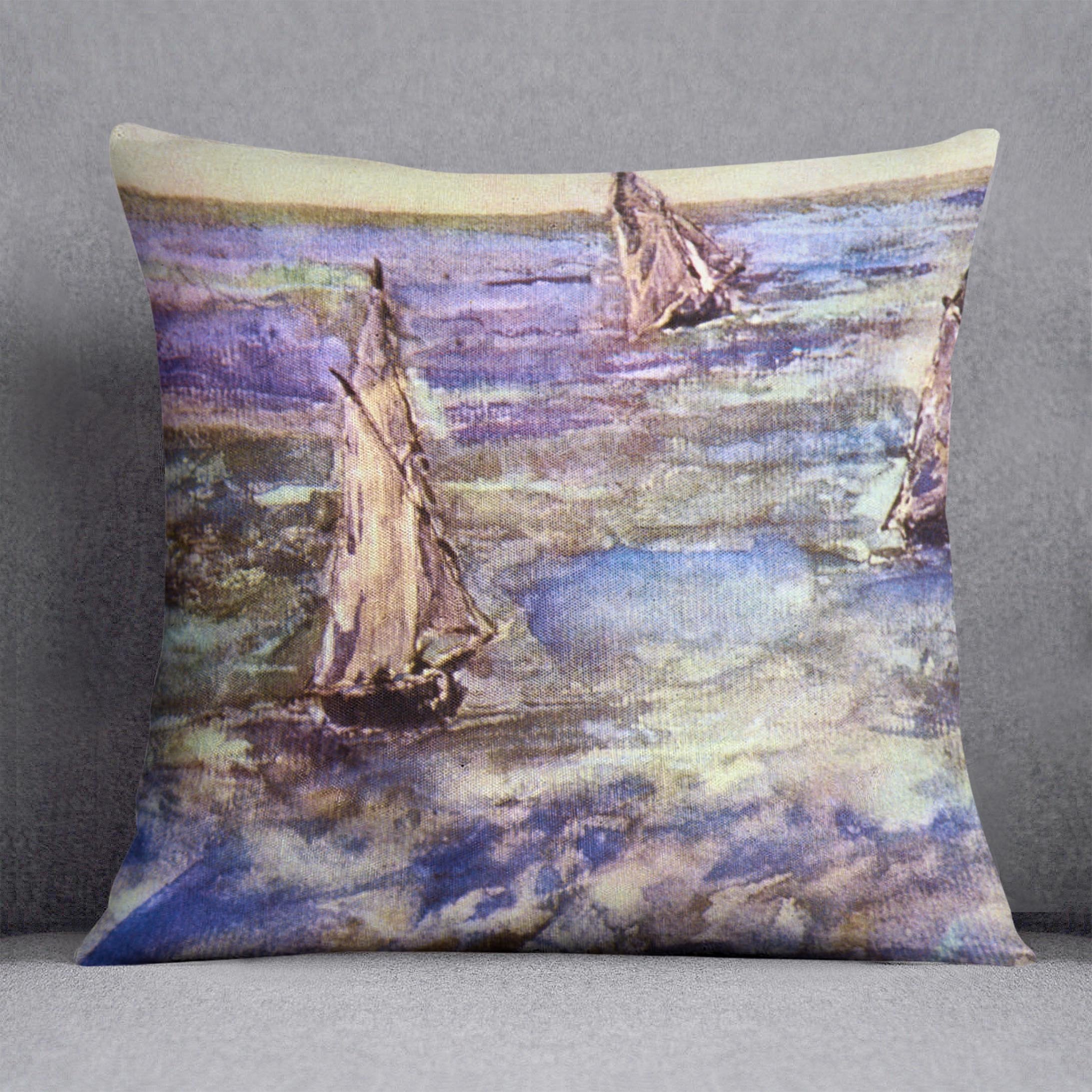 Seascape 1873 by Manet Throw Pillow