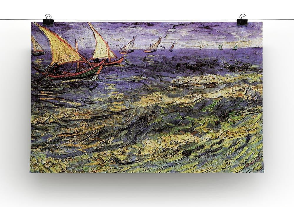Seascape at Saintes-Maries by Van Gogh Canvas Print & Poster - Canvas Art Rocks - 2