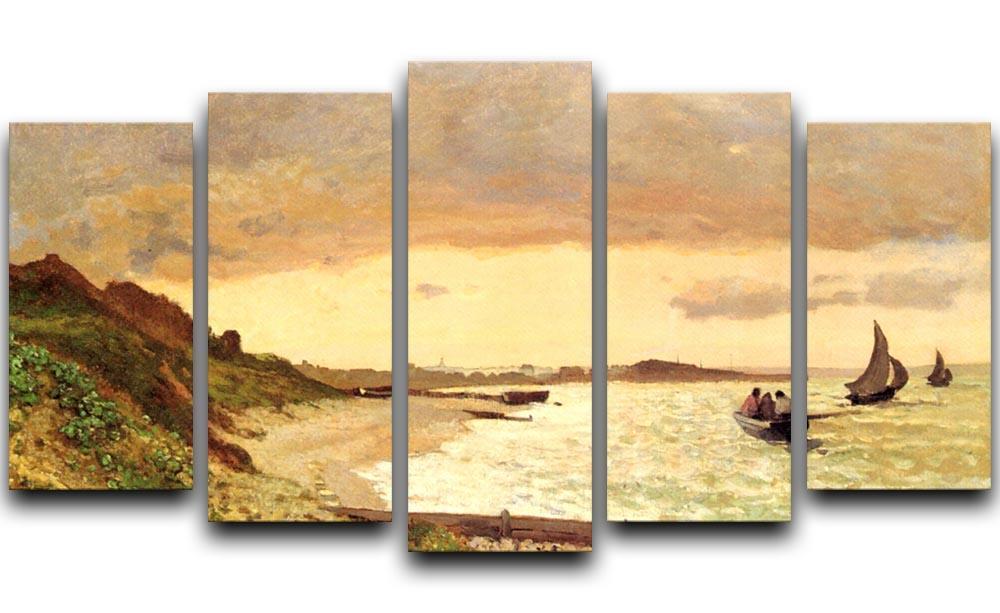 Seaside at Sainte Adresse by Monet 5 Split Panel Canvas  - Canvas Art Rocks - 1