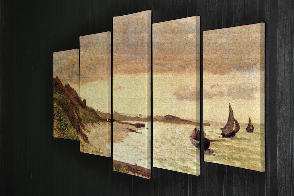 Seaside at Sainte Adresse by Monet 5 Split Panel Canvas - Canvas Art Rocks - 2