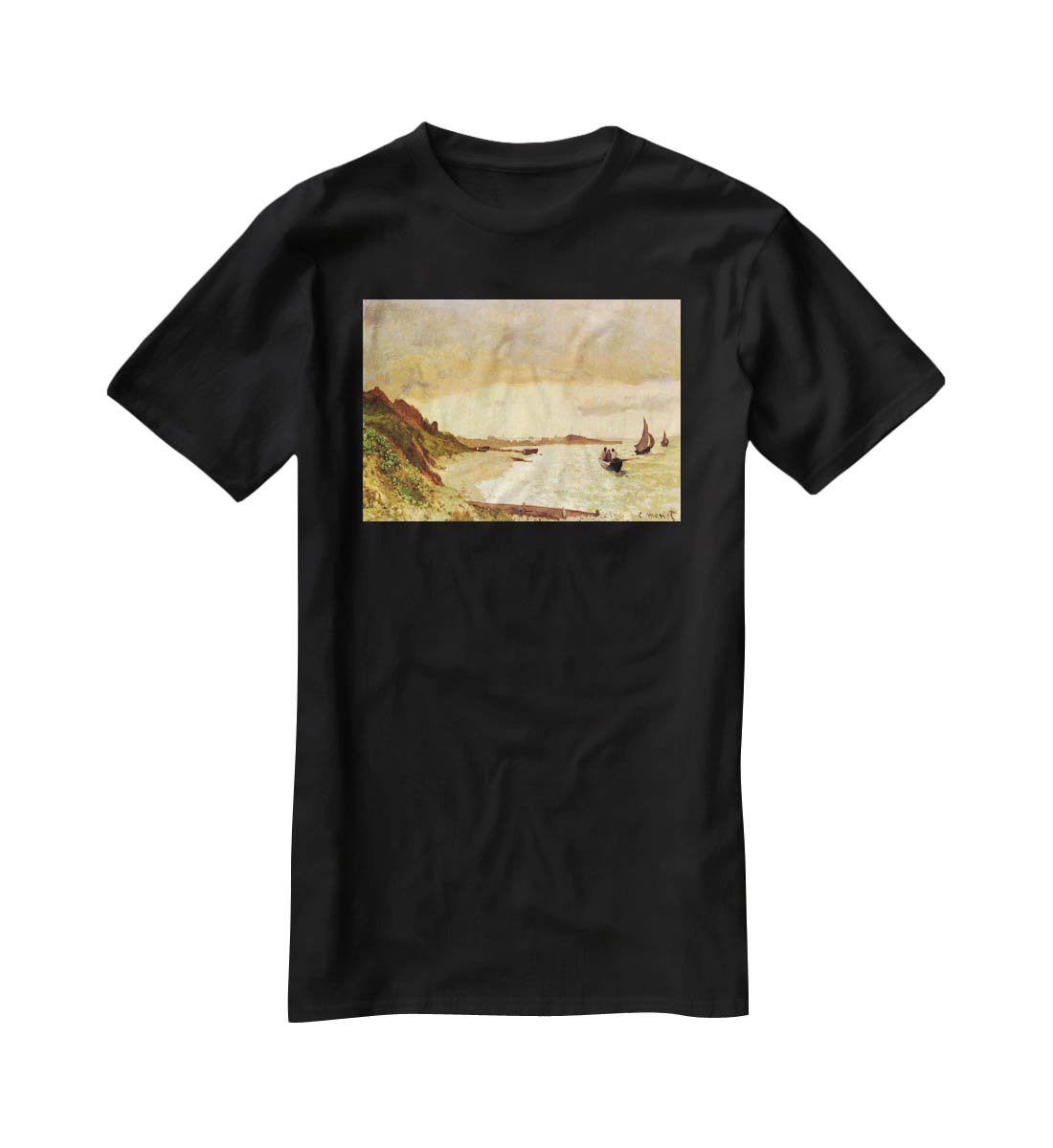 Seaside at Sainte Adresse by Monet T-Shirt - Canvas Art Rocks - 1