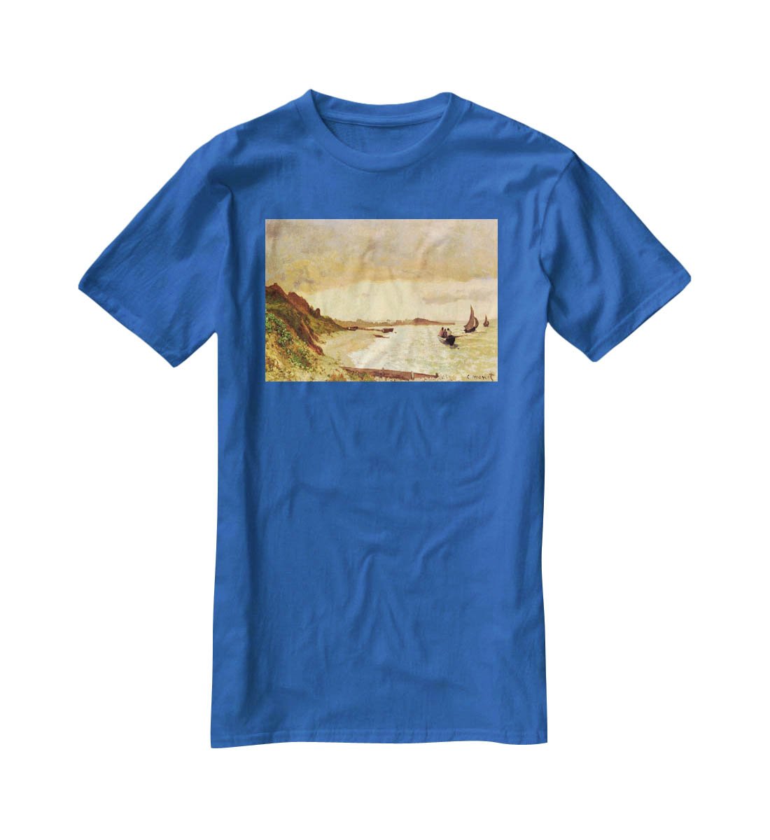 Seaside at Sainte Adresse by Monet T-Shirt - Canvas Art Rocks - 2