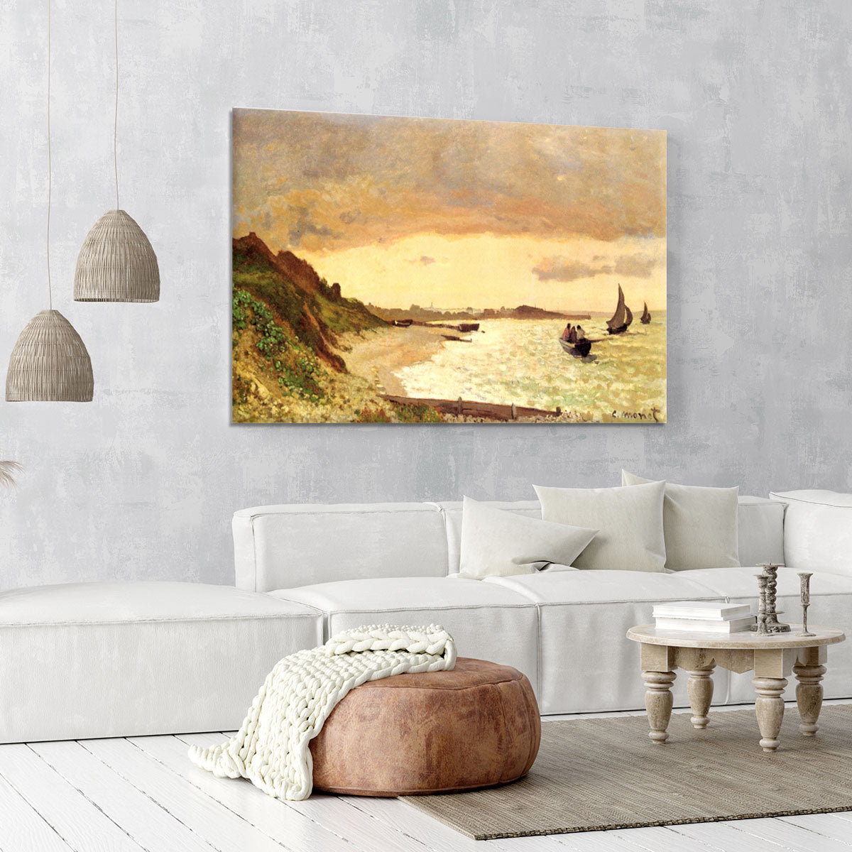 Seaside at Sainte Adresse by Monet Canvas Print or Poster - Canvas Art Rocks - 6