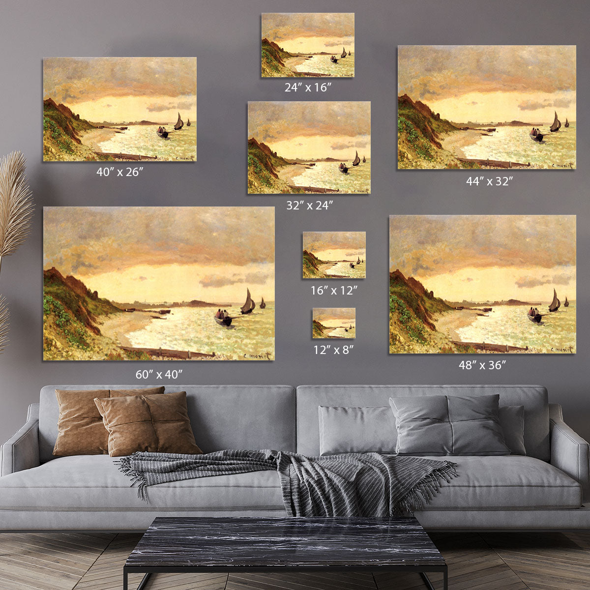 Seaside at Sainte Adresse by Monet Canvas Print or Poster - Canvas Art Rocks - 7