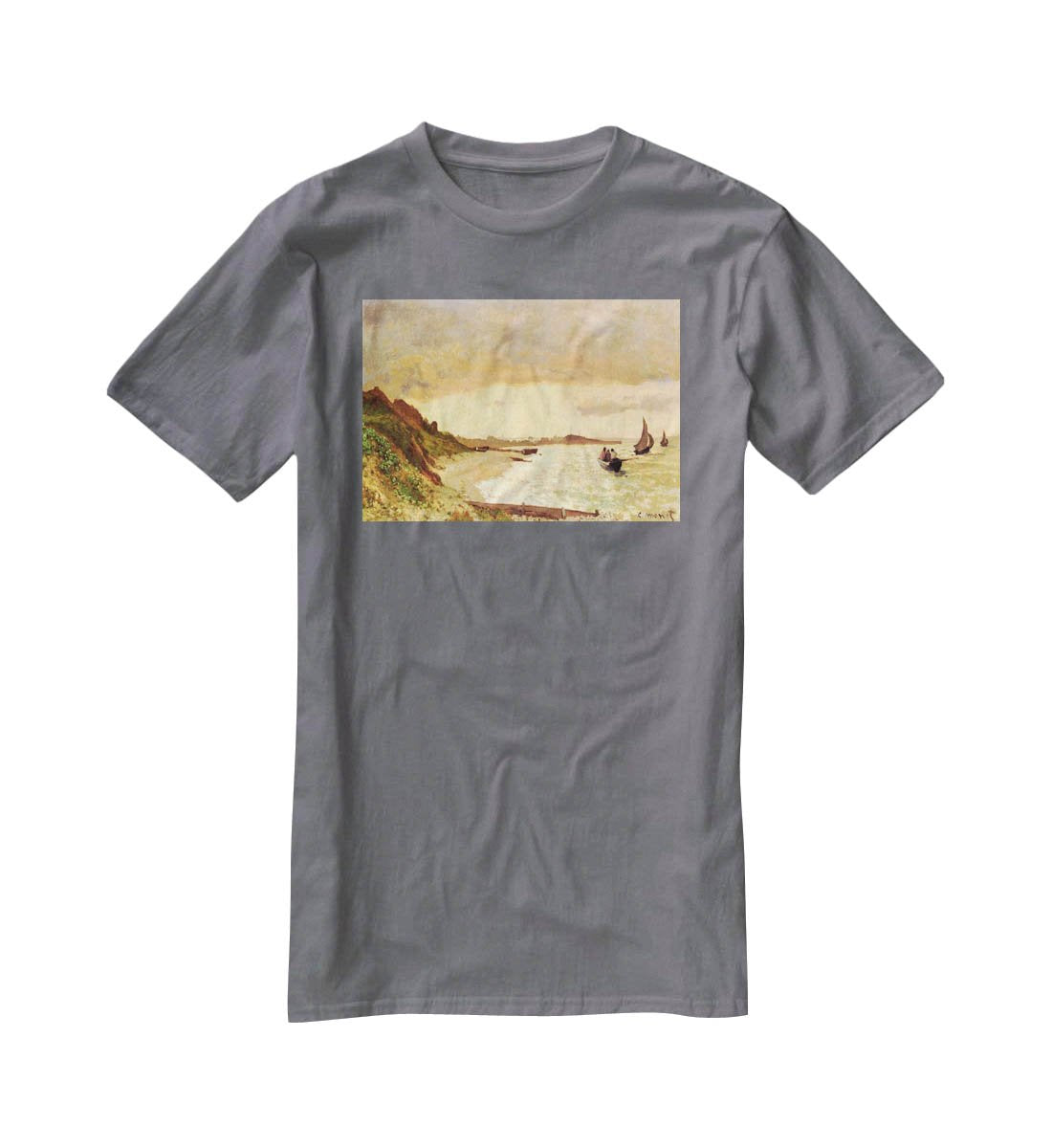 Seaside at Sainte Adresse by Monet T-Shirt - Canvas Art Rocks - 3