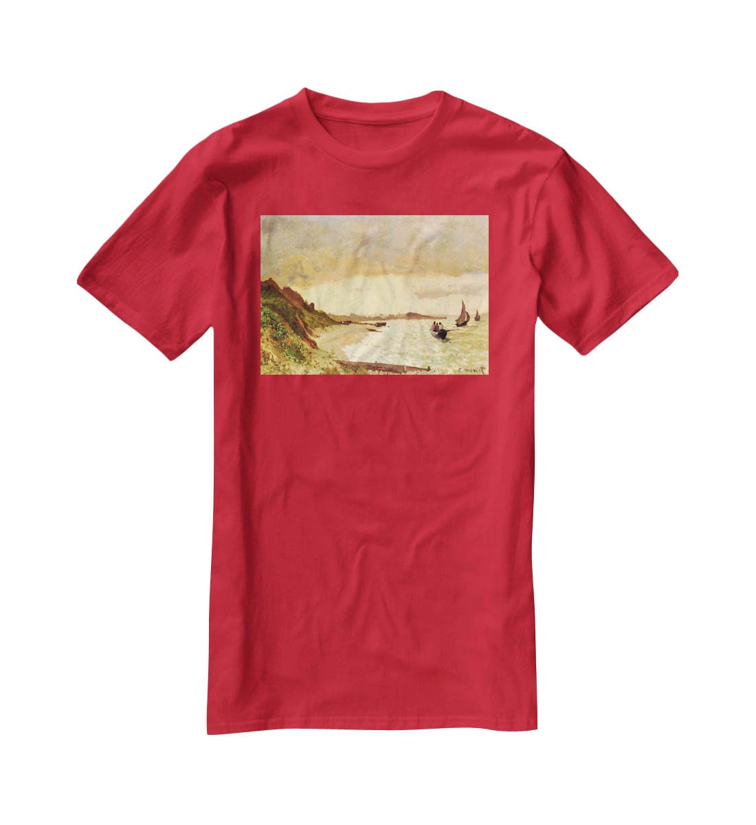 Seaside at Sainte Adresse by Monet T-Shirt - Canvas Art Rocks - 4