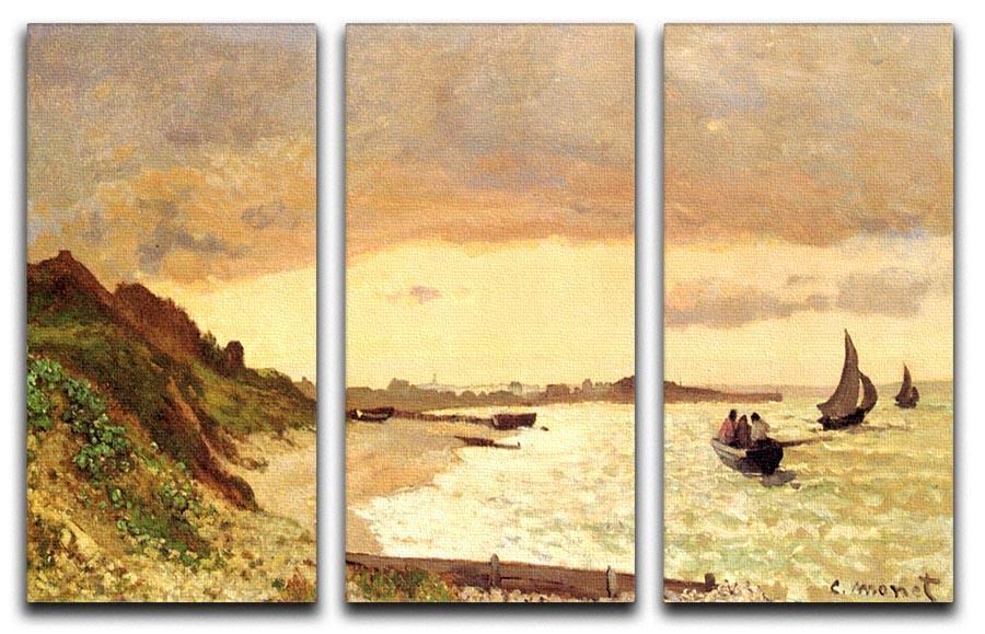 Seaside at Sainte Adresse by Monet Split Panel Canvas Print - Canvas Art Rocks - 4