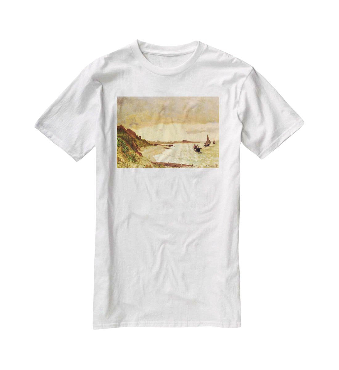 Seaside at Sainte Adresse by Monet T-Shirt - Canvas Art Rocks - 5