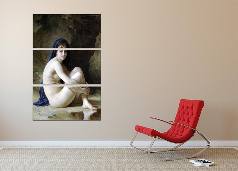 Seated Nude By Bouguereau 3 Split Panel Canvas Print - Canvas Art Rocks - 2