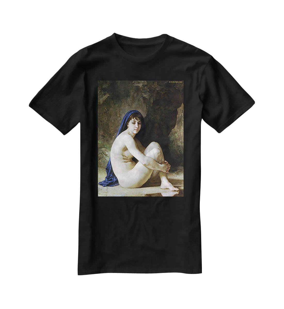Seated Nude By Bouguereau T-Shirt - Canvas Art Rocks - 1