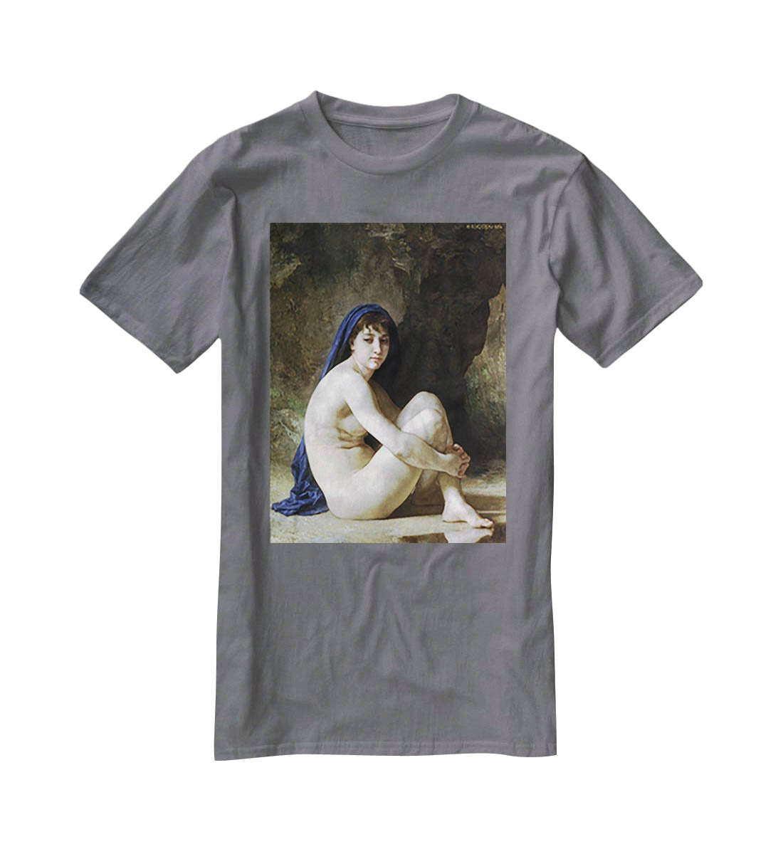 Seated Nude By Bouguereau T-Shirt - Canvas Art Rocks - 3