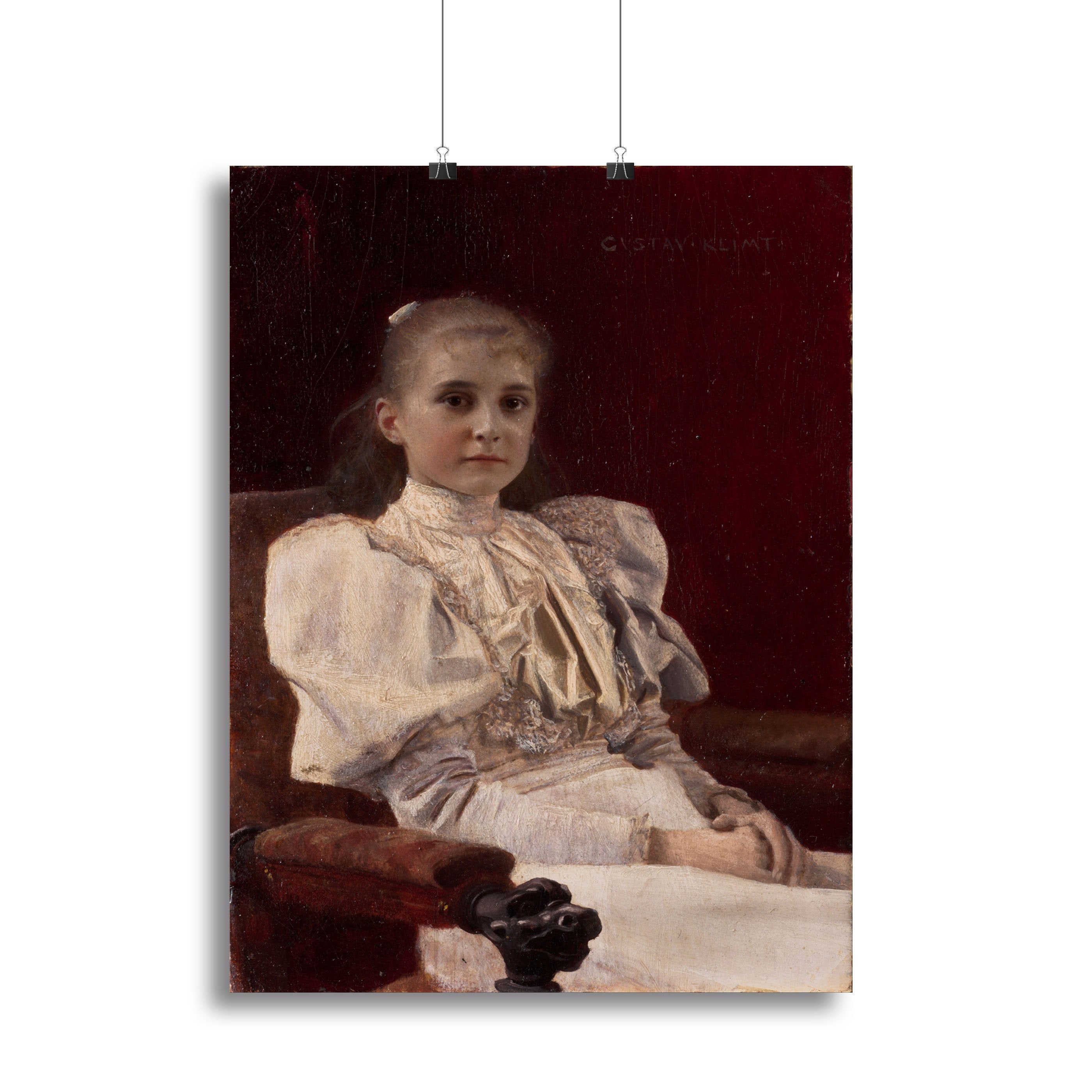 Seated Young Girl by Klimt Canvas Print or Poster