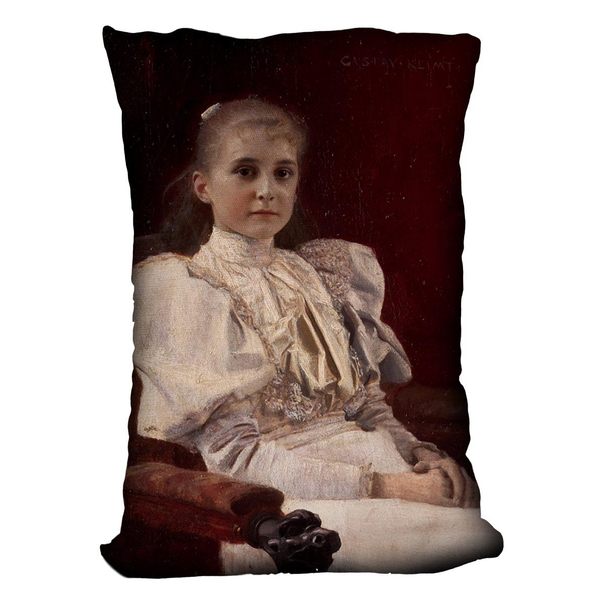 Seated Young Girl by Klimt Throw Pillow