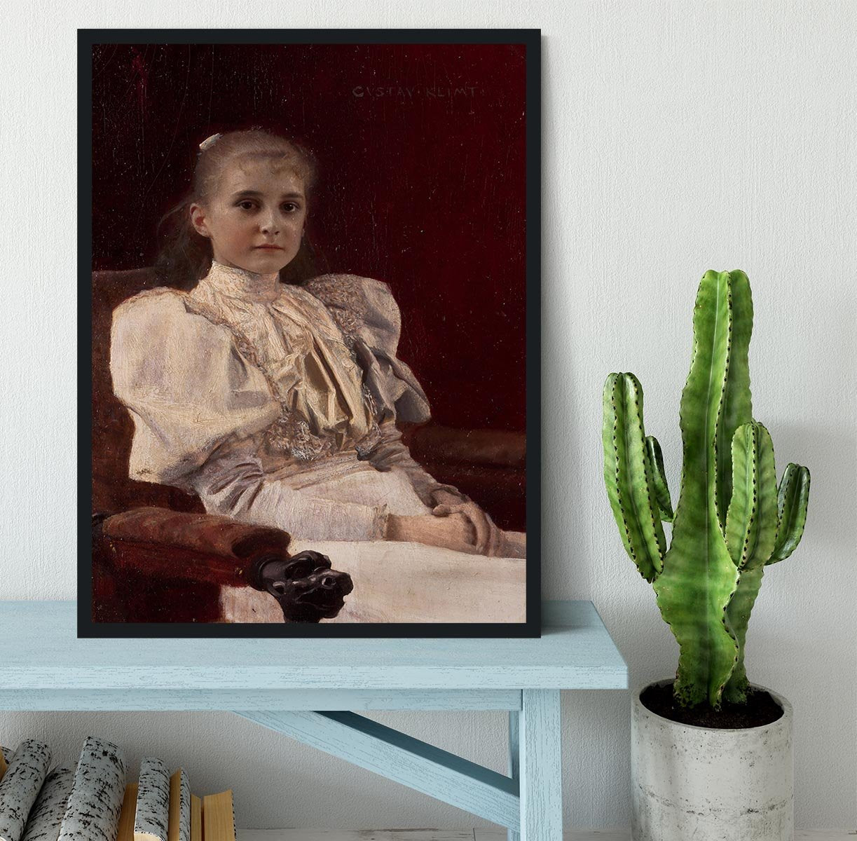 Seated Young Girl by Klimt Framed Print - Canvas Art Rocks - 2