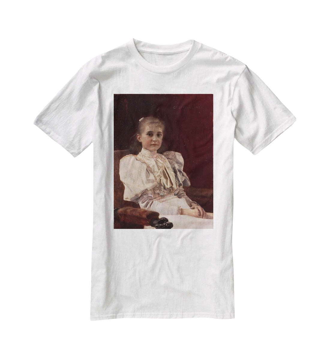 Seated Young Girl by Klimt T-Shirt - Canvas Art Rocks - 5