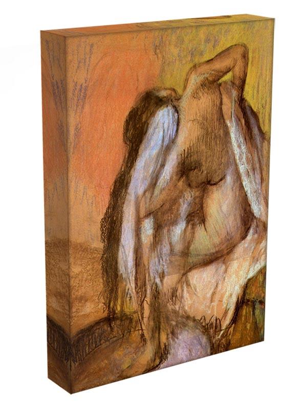 Seated female nude drying neck and back by Degas Canvas Print or Poster - Canvas Art Rocks - 3