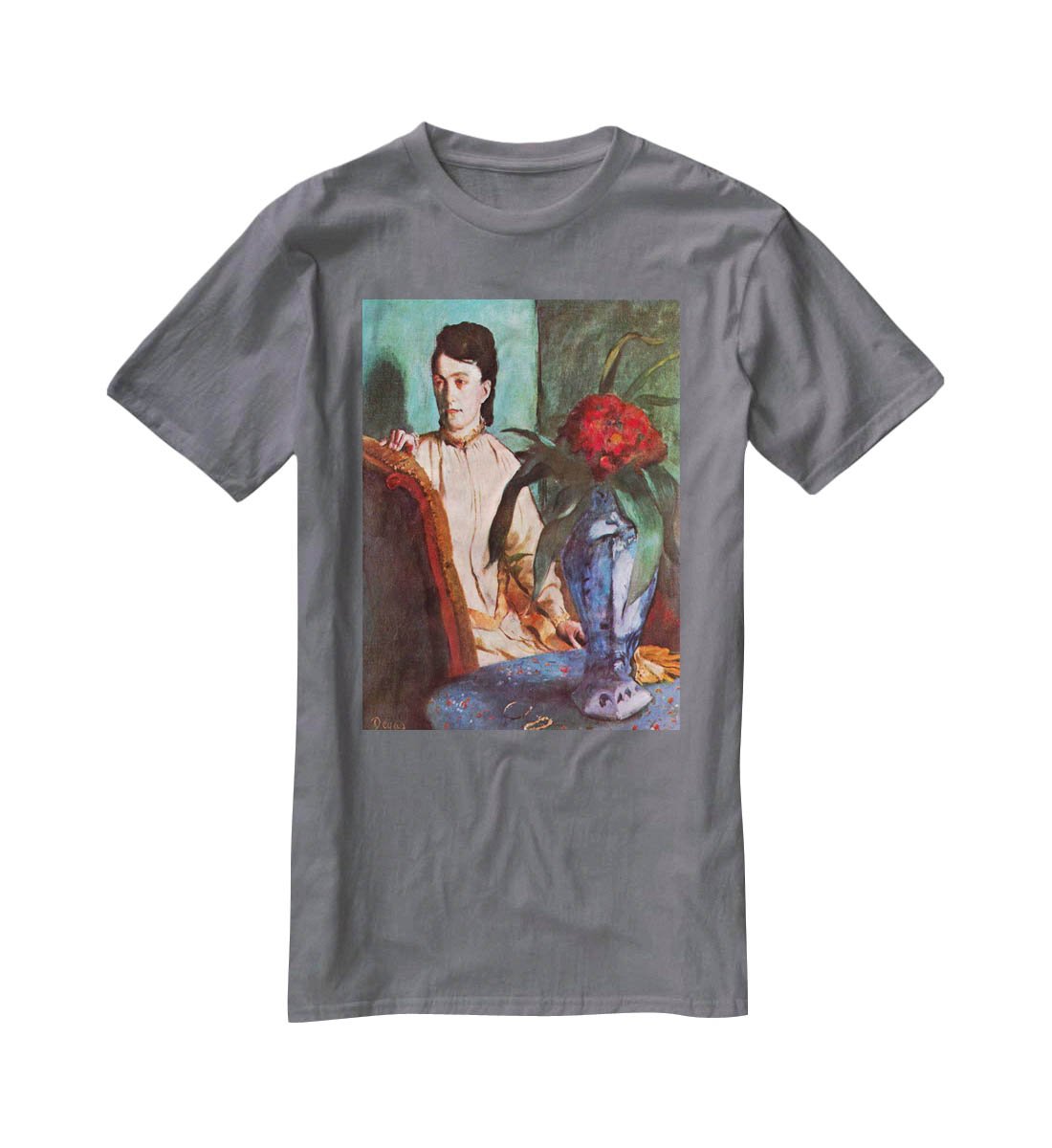 Seated woman by Degas T-Shirt - Canvas Art Rocks - 3