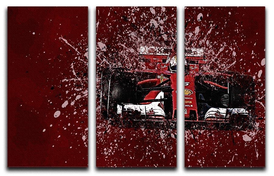 Sebastian Vettel F1 Paint Splatter 3 Split Panel Canvas Print - Canvas Art Rocks - 1