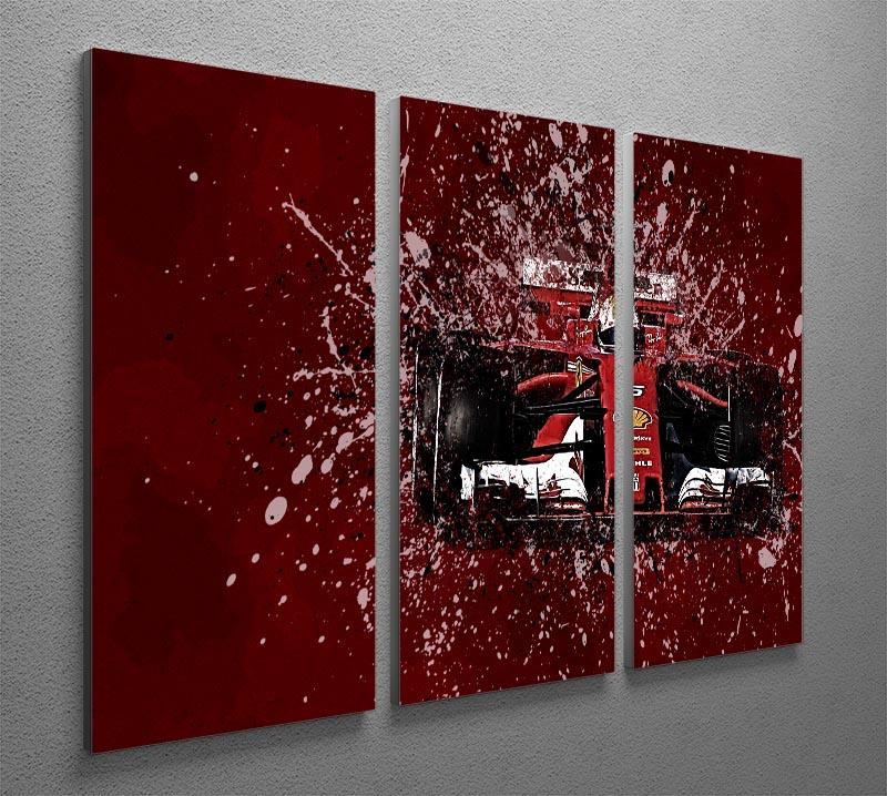 Sebastian Vettel F1 Paint Splatter 3 Split Panel Canvas Print - Canvas Art Rocks - 2