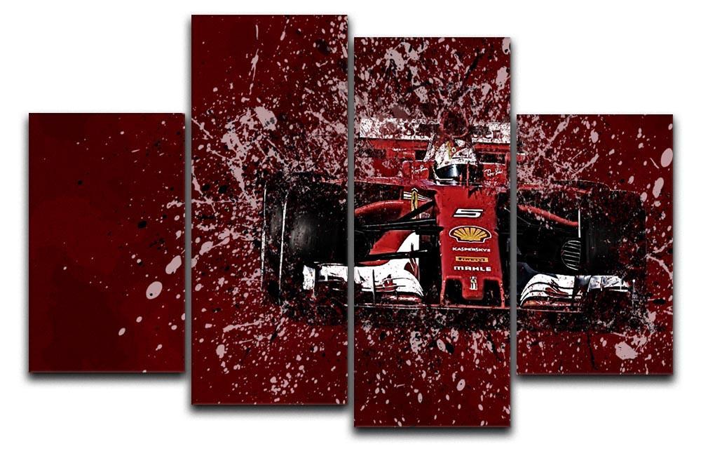 Sebastian Vettel F1 Paint Splatter 4 Split Panel Canvas  - Canvas Art Rocks - 1