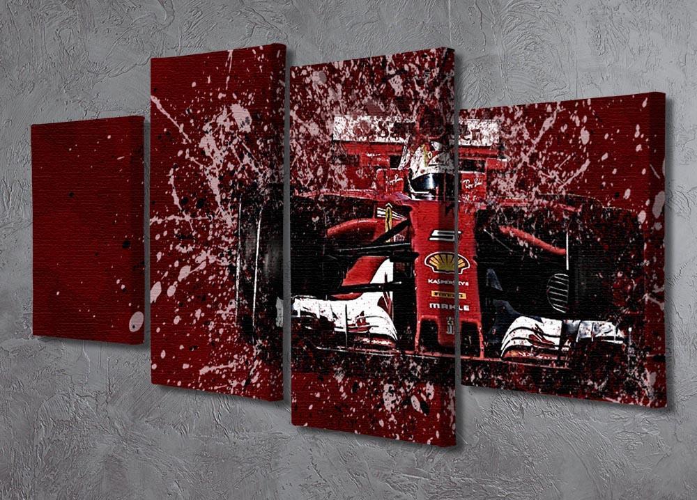 Sebastian Vettel F1 Paint Splatter 4 Split Panel Canvas - Canvas Art Rocks - 2