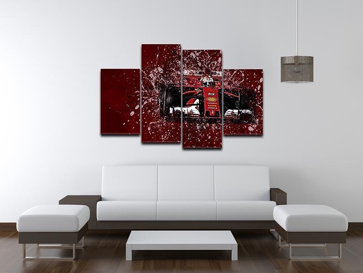 Sebastian Vettel F1 Paint Splatter 4 Split Panel Canvas - Canvas Art Rocks - 3